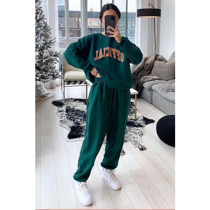 Madmext Mad Girls Green Tracksuit Set Mg944