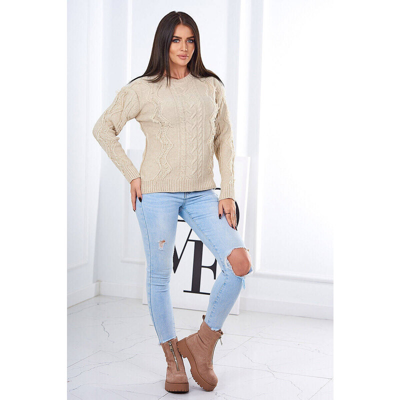 Svetr s model 18970323 béžový - K-Fashion