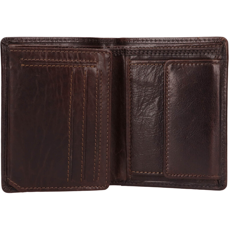 Pánská kožená peněženka Lagen Apolos - tmavě hnědá