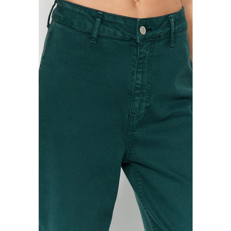 Trendyol Petrol High Waist Culotte Jeans