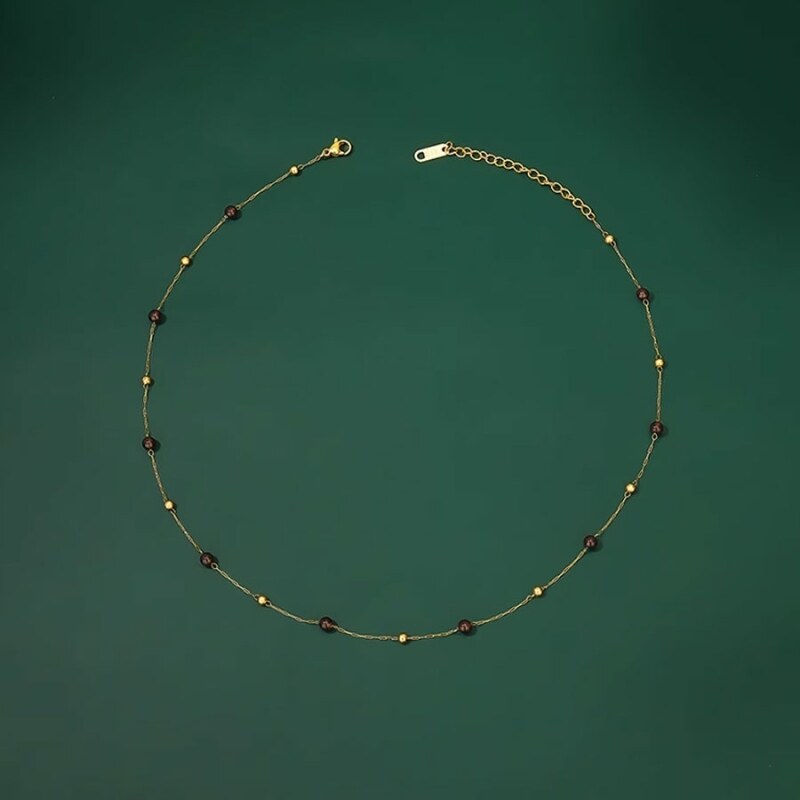 JAY Ocelový náhrdelník Hera - 4 mm granát