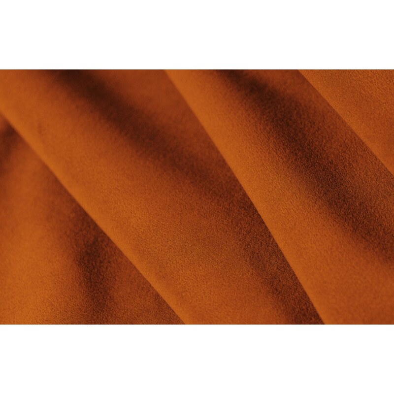 Oranžová sametová rohová pohovka MICADONI Shane 266 cm, levá