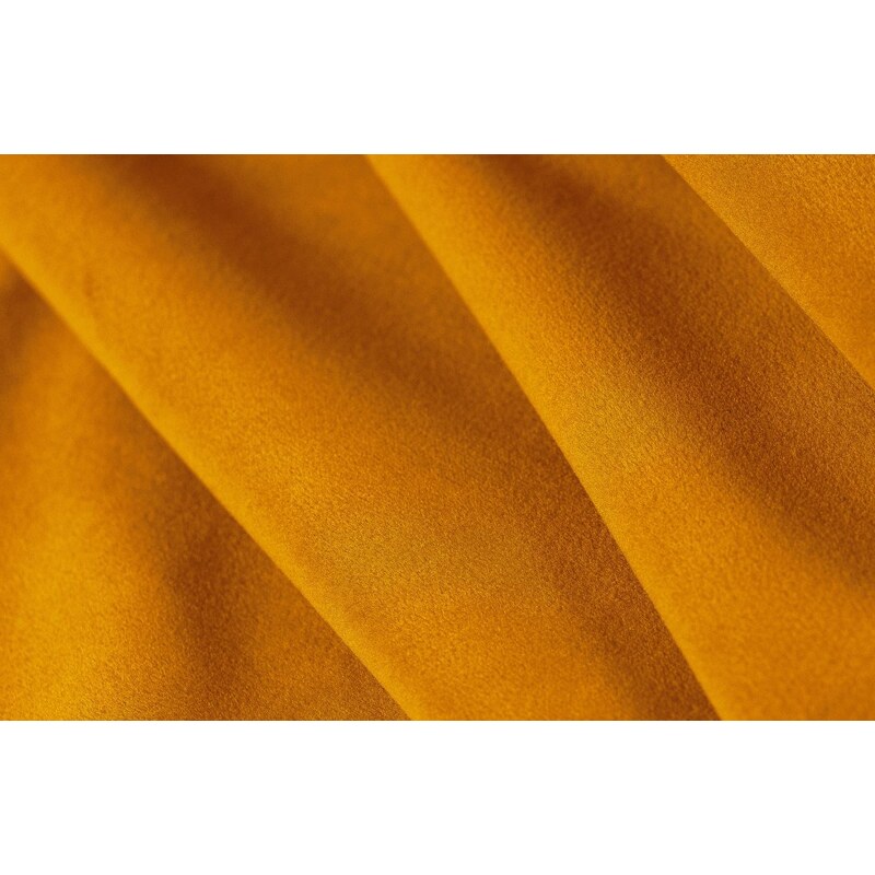 Žlutá sametová rohová pohovka MICADONI Shane 266 cm, levá
