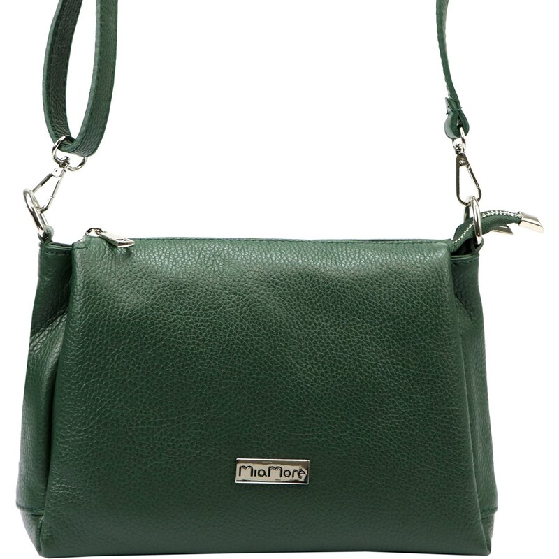 Kožená crossbody kabelka MiaMore 01-002 zelená