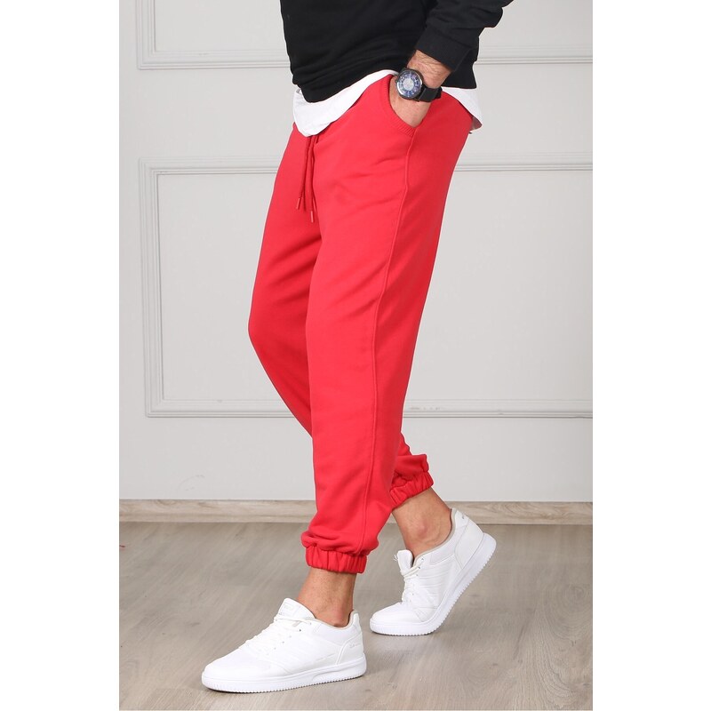 Madmext Red Oversized Short Leg Men's Tracksuit 4832