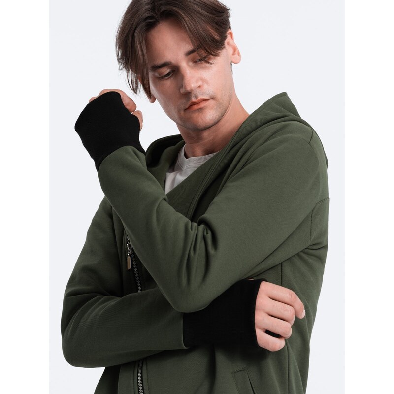 Ombre Asymmetrical men's sweatshirt with a spacious hood NANTES