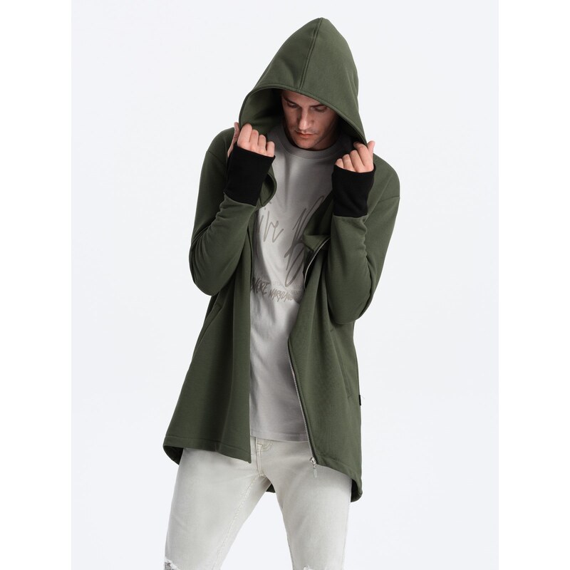 Ombre Asymmetrical men's sweatshirt with a spacious hood NANTES