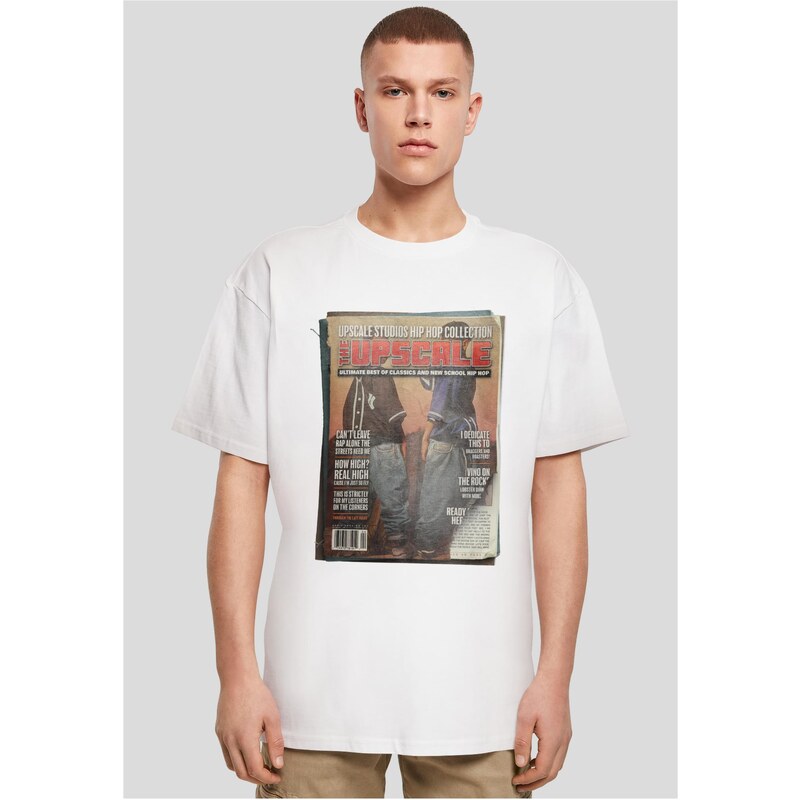 Mister Tee Pánské tričko oversize Upscale Magazine bílé