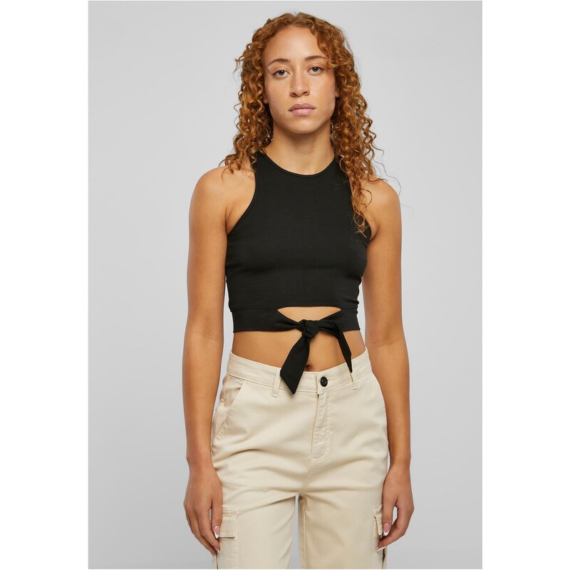 Urban Classics Dámský Cropped Knot Top černý