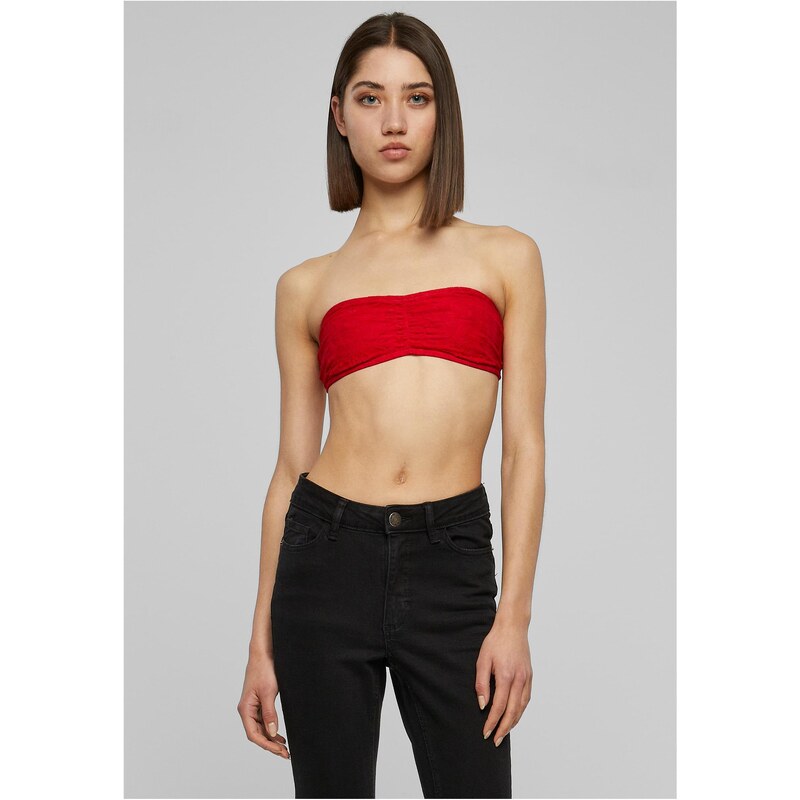 Urban Classics Dámské krajky Bandeau červené