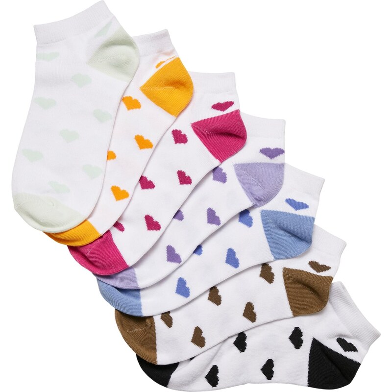 Urban Classics Accessoires Ponožky do tenisek z recyklované příze Heart 7-Pack multicolor