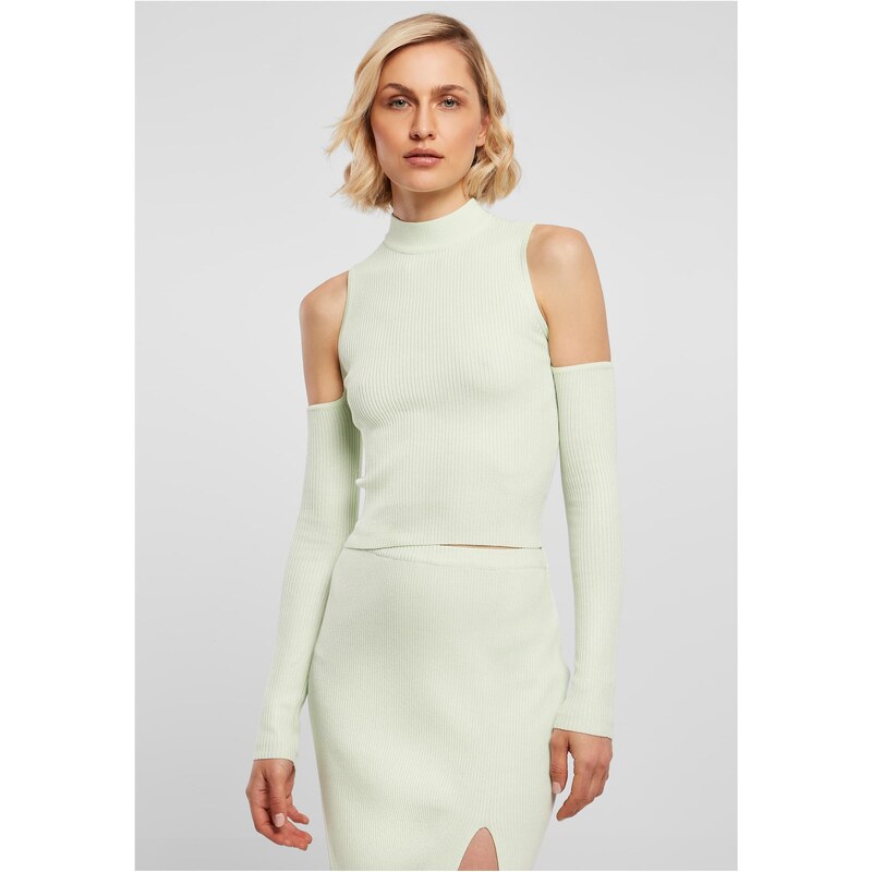 Urban Classics Ladies Rib Knit Cut Out Sleeve Longsleeve