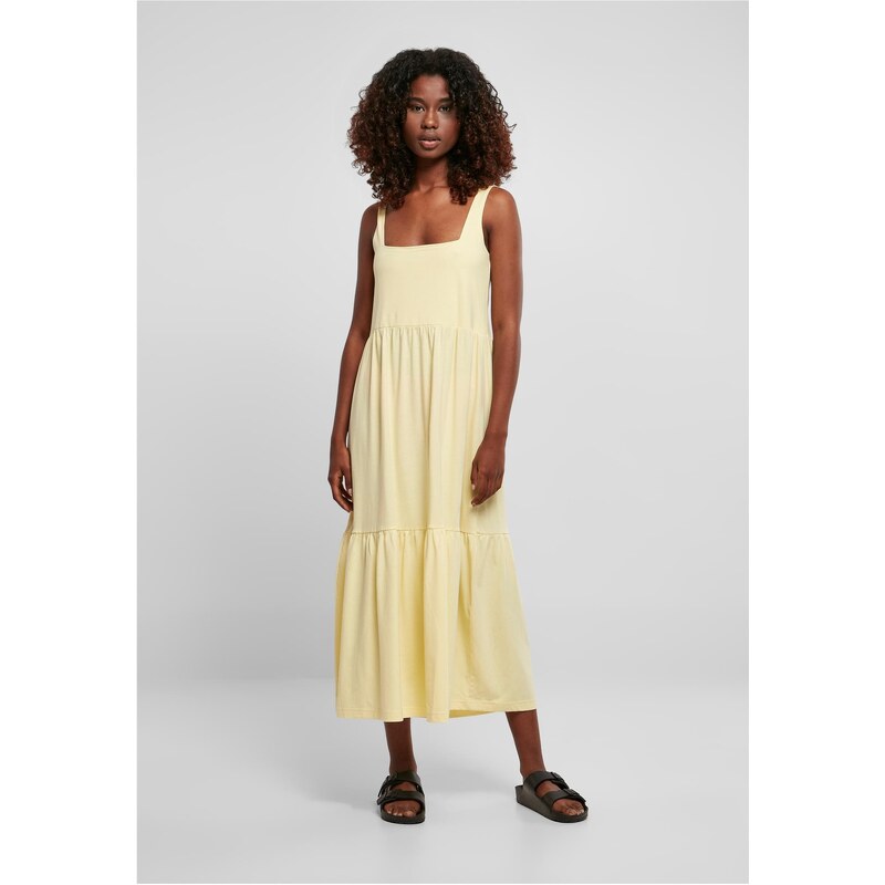 UC Ladies Dámské letní šaty s 7/8 délkou Valance měkce žluté