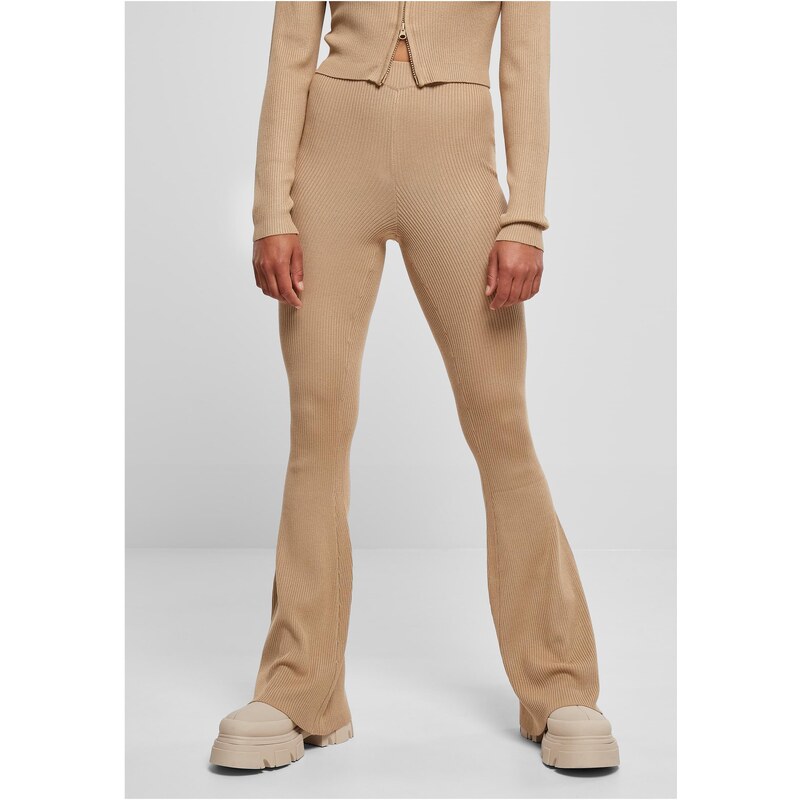 Urban Classics Dámské legíny s žebrovaným úpletem Bootcut