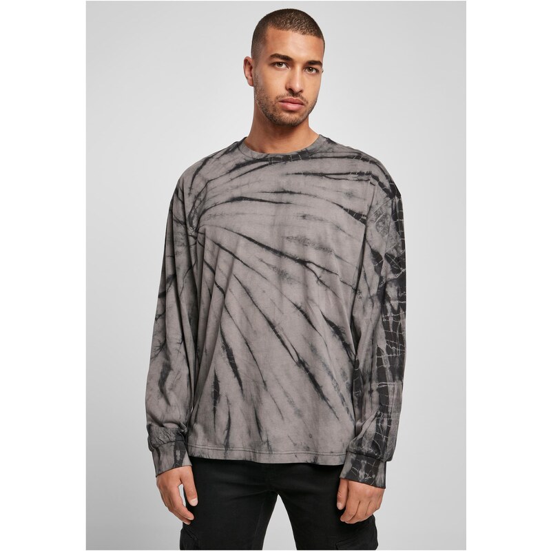 Urban Classics Boxy Tye Dye LS černá/asfalt