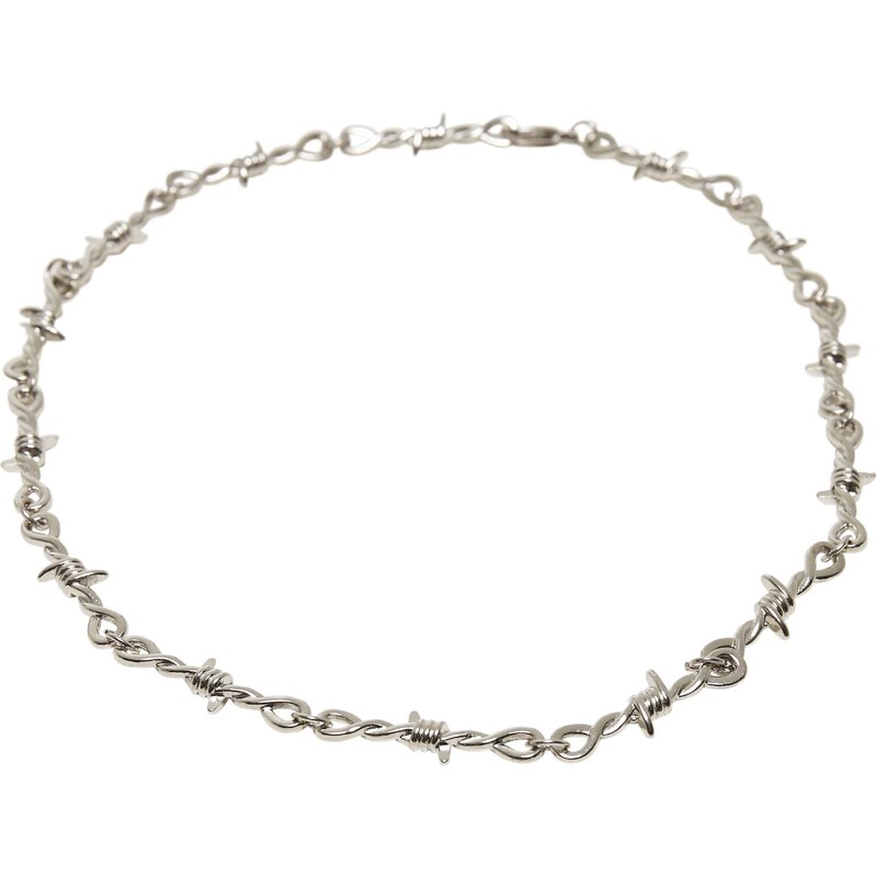 Urban Classics Accessoires Stříbrný náhrdelník z ostnatého drátu