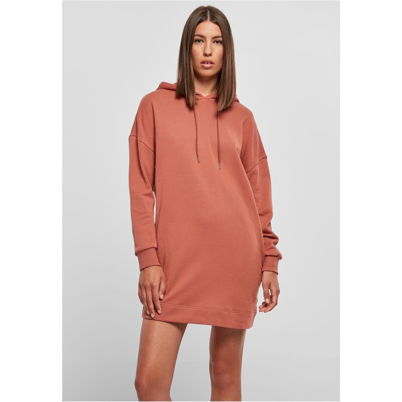 UC Ladies Dámské organické oversized froté šaty s kapucí z terakoty