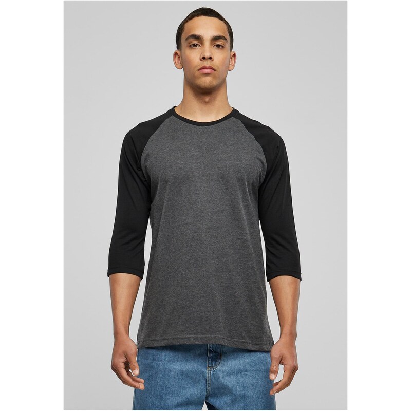 Urban Classics Kontrastní 3/4 rukáv raglánové tričko cha/blk