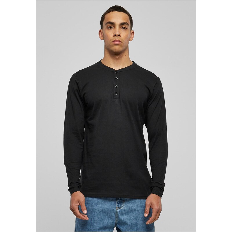 UC Men Základní tričko Henley L/S černé