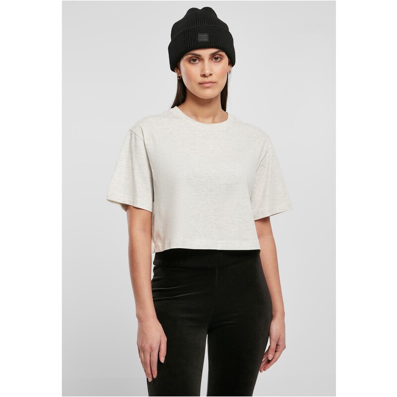 Urban Classics Dámské krátké oversized tričko světle šedé barvy