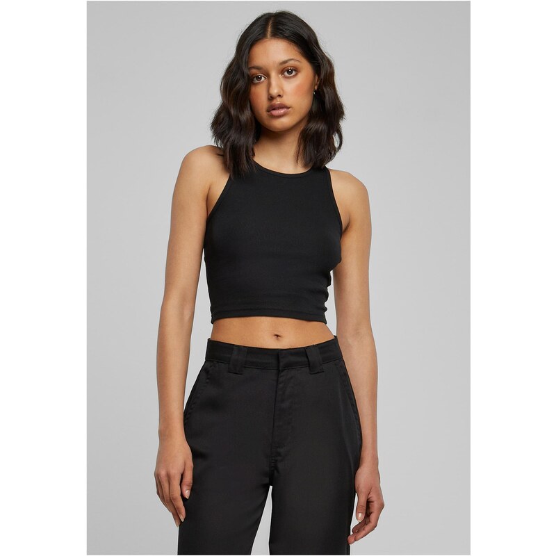 Urban Classics Dámský Cropped Rib Top černý