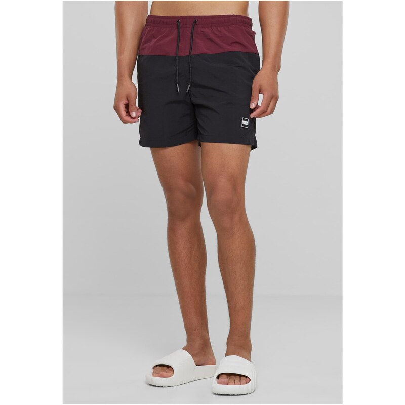 UC Men Block Swim Shorts třešňové/černé