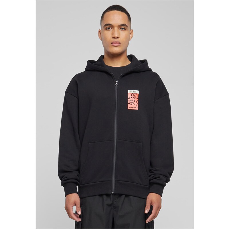 Mister Tee Puffer Peace Heavy Oversize Zip Hoody černá