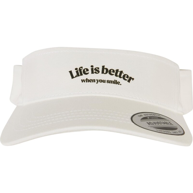 MT Accessoires Kšilt Life Is Better When You Smile - bílý