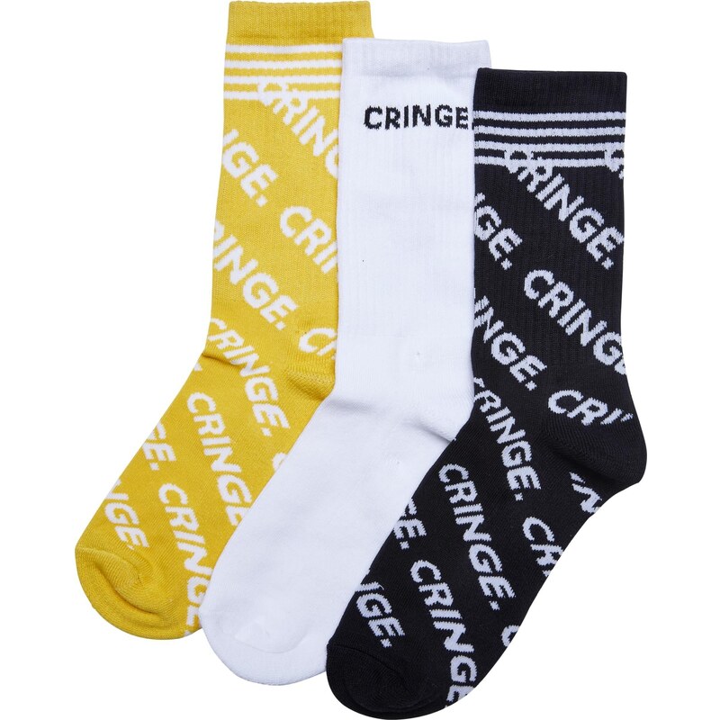 MT Accessoires Cringe ponožky 3-balení černá/bílá/žlutá