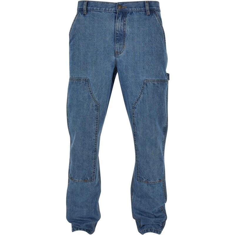 UC Men Double Knee Jeans světle modré seprané