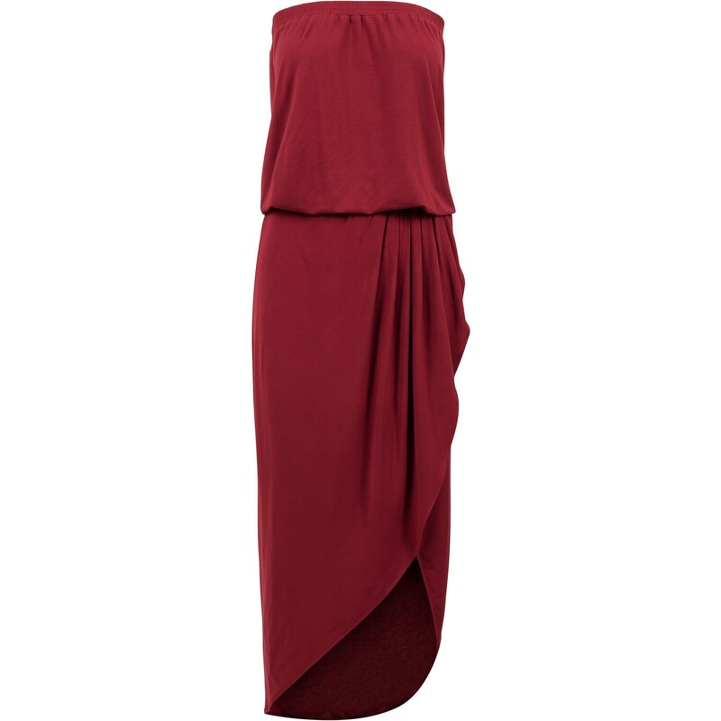 Urban Classics Dámské šaty Bandeau vínové