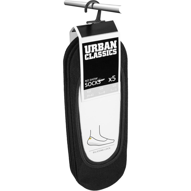 Urban Classics Accessoires Neviditelné ponožky 5-balení černé