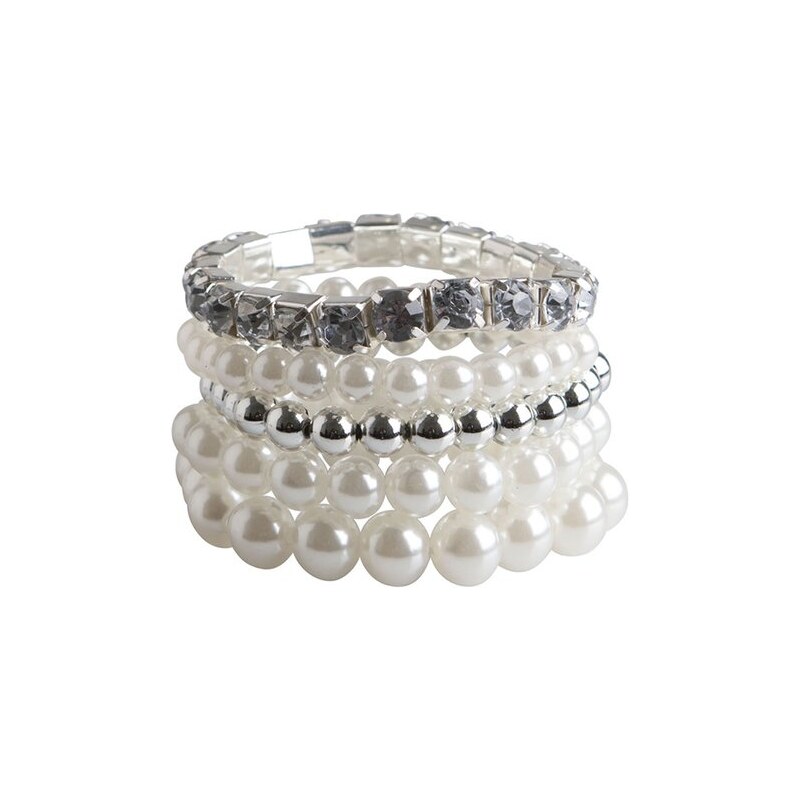 Bílo-stříbrné perličkové náramky Pieces Nanni