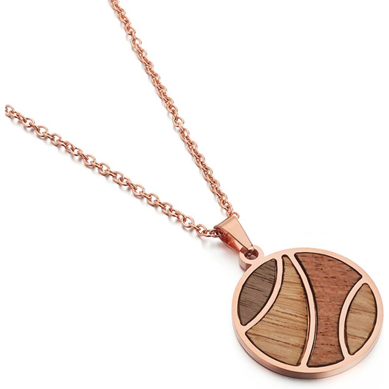 Woodfi Dřevěný náhrdelník Earth Rose Gold