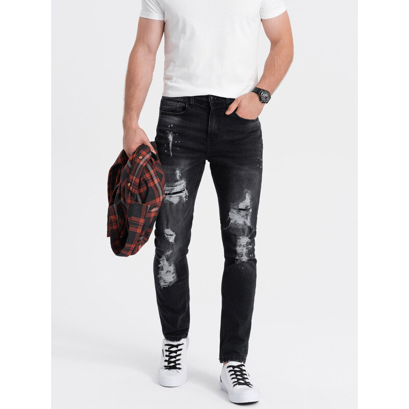 Ombre Clothing Pánské riflové kalhoty - černá P1065