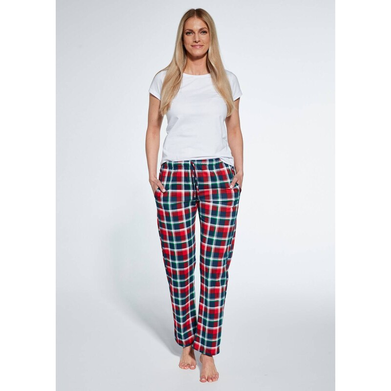 Women's pyjama pants Cornette 690/38 S-2XL red-check