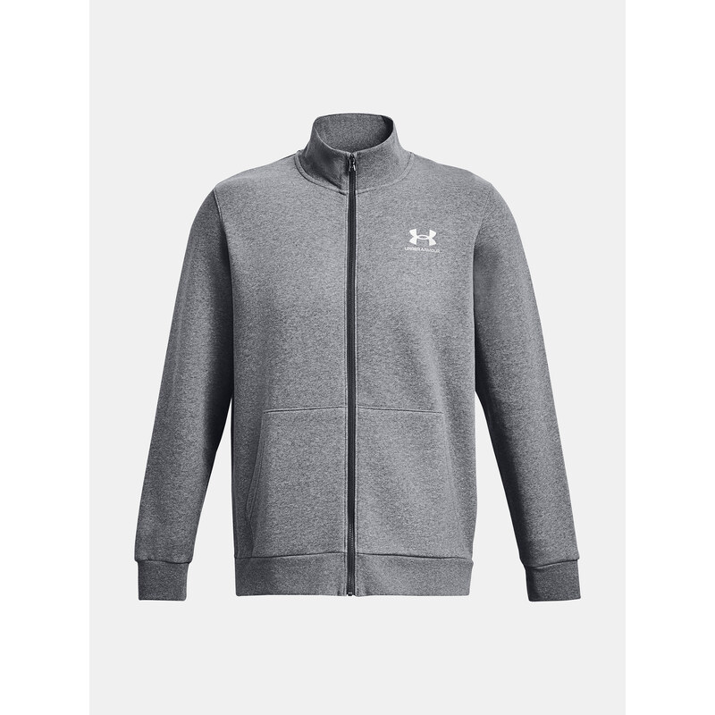 Under Armour Bunda UA Essential Flc Track Jkt-GRY - Pánské