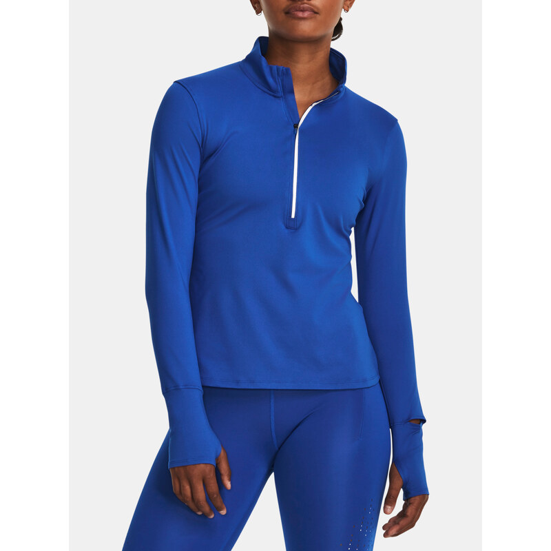 Under Armour Tričko UA Qualifier Run 1/2 Zip-BLU - Dámské