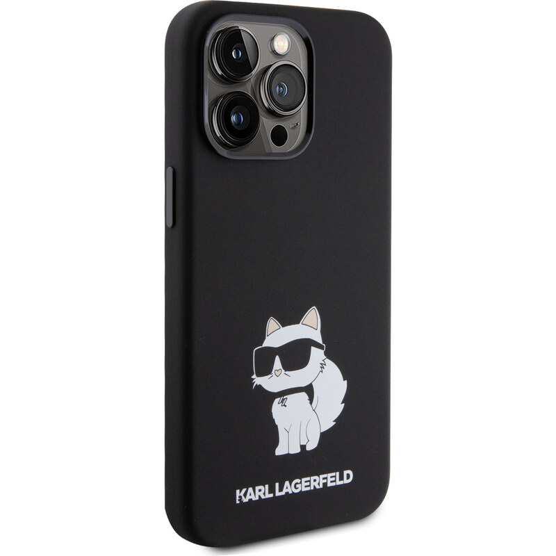 Ochranný kryt na iPhone 15 Pro MAX - Karl Lagerfeld, Liquid Silicone Choupette NFT Black