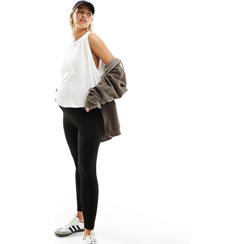 Vero Moda Maternity over the bump seamless ribbed leggings in