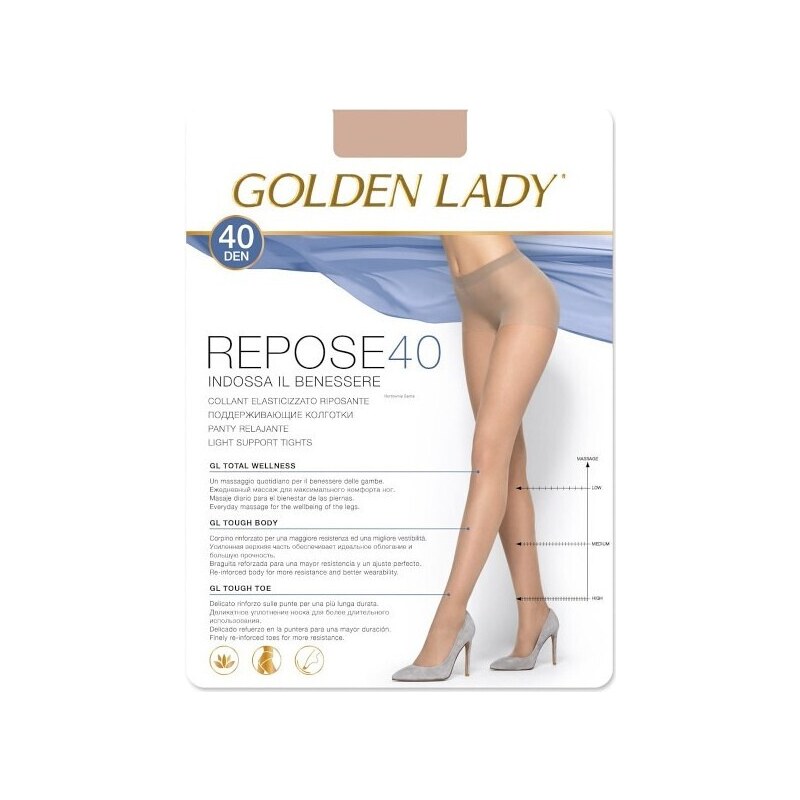 BASIC PRŮHLEDNÉ PUNČOCHOVÉ KALHOTY GOLDEN LADY REPOSE 40 DEN Béžová