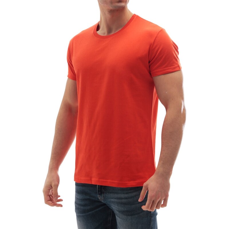 Madmext Crew Neck Basic T-Shirt Orange 3006