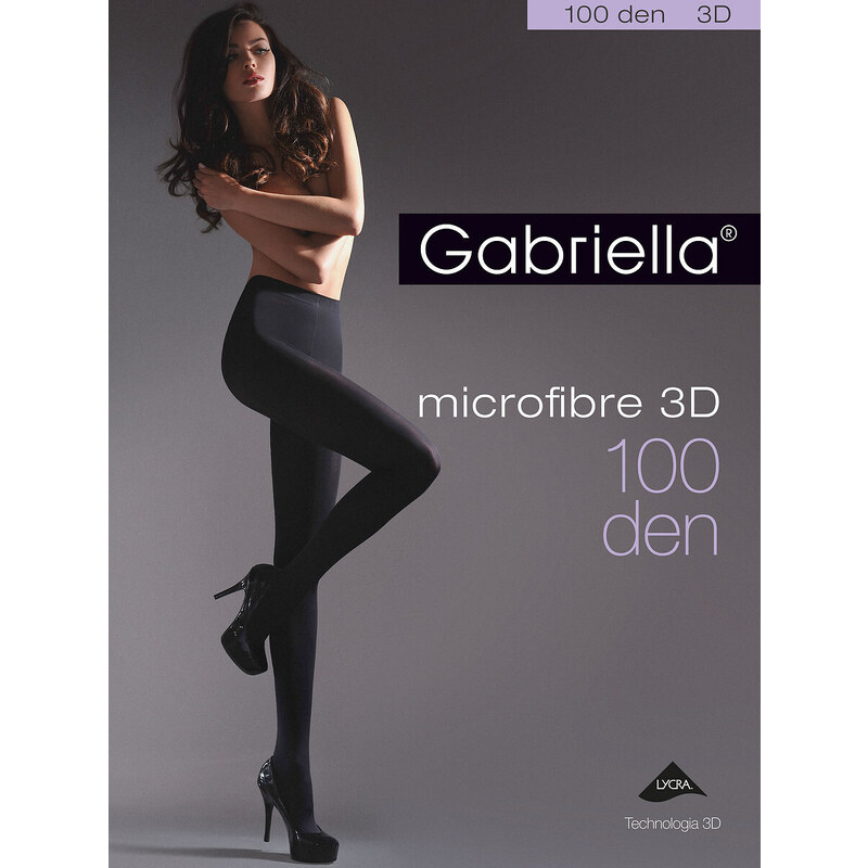BASIC ČERNÉ PUNČOCHY GABRIELLA MICROFIBRE 3D 119 100 DEN Černá