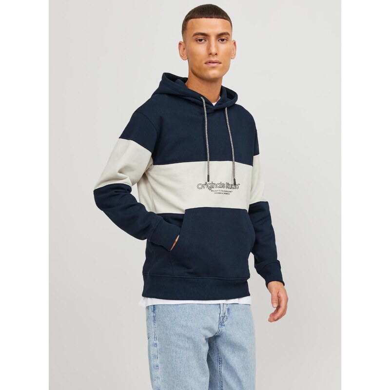 Jack&Jones Pánská mikina JORLAKEWOOD Relaxed Fit 12246802 Sky Captain BLOCKING S