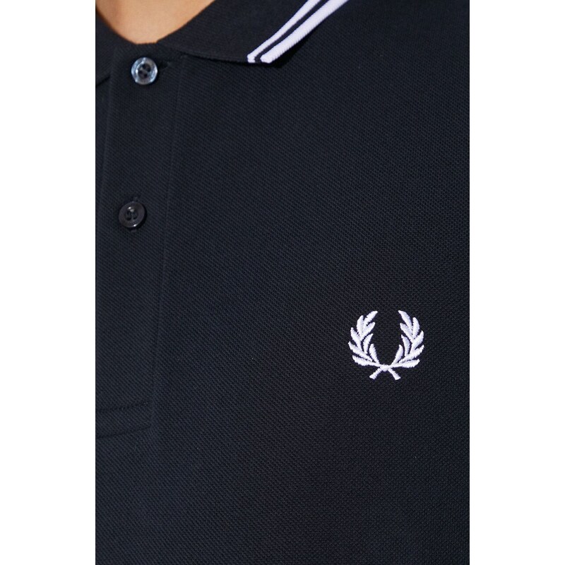 Bavlněné polo tričko Fred Perry tmavomodrá barva, s aplikací, M3600.238