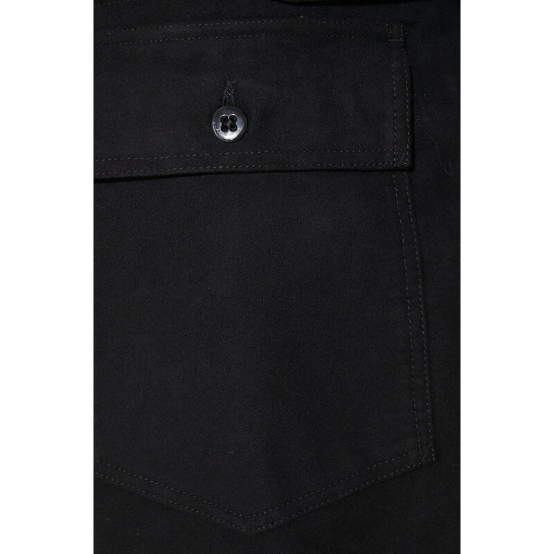 Bavlněné kalhoty Engineered Garments Fatigue Pant černá barva, jednoduché, 23F1F004.SD010