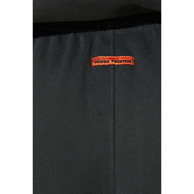 Bavlněné tepláky Heron Preston Stfu Os Sweatpants černá barva, s potiskem, HWCH006F23JER0011001