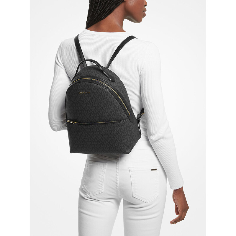 Michael Kors Sheila Medium Logo Backpack Black
