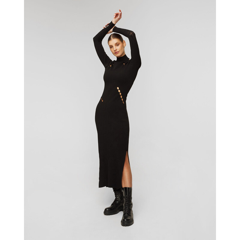 Černé šaty s rozparky Y-3 Ingesan Knit