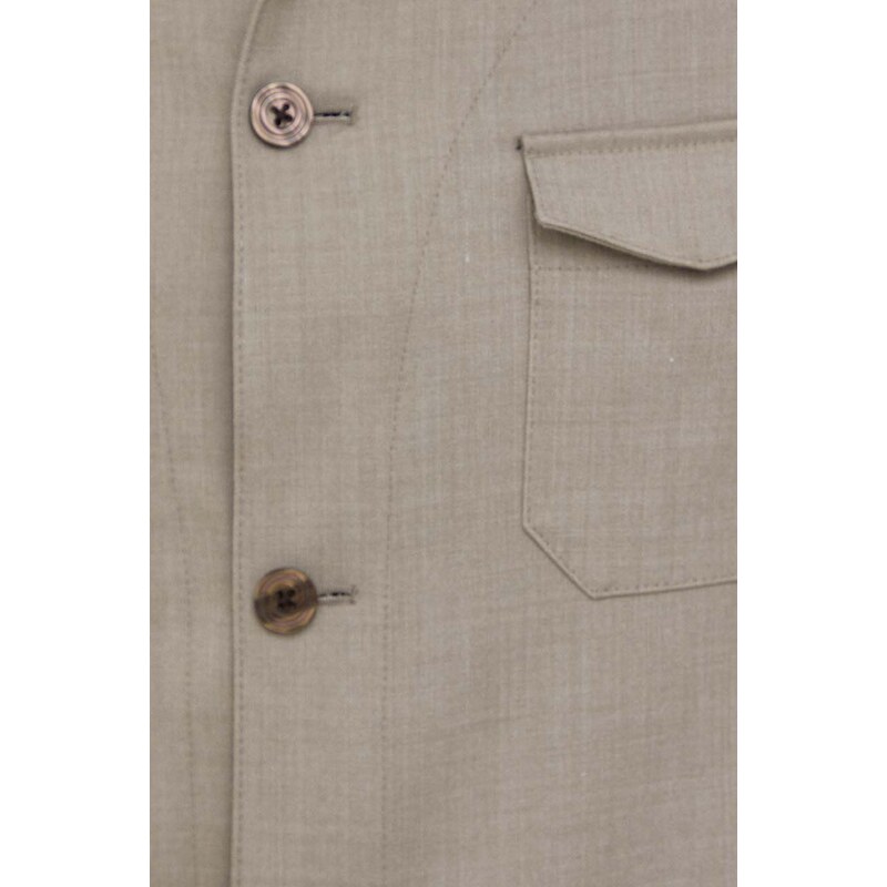 Vlněná košile Michael Kors béžová barva, regular, s klasickým límcem